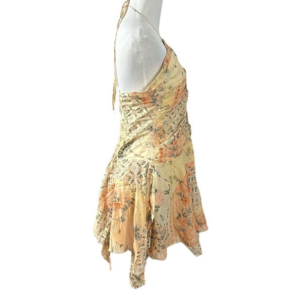 Urban Outfitters Spring Fairy Festival Hanky Hem Halter Mini Dress Large NEW - Picture 8 of 12
